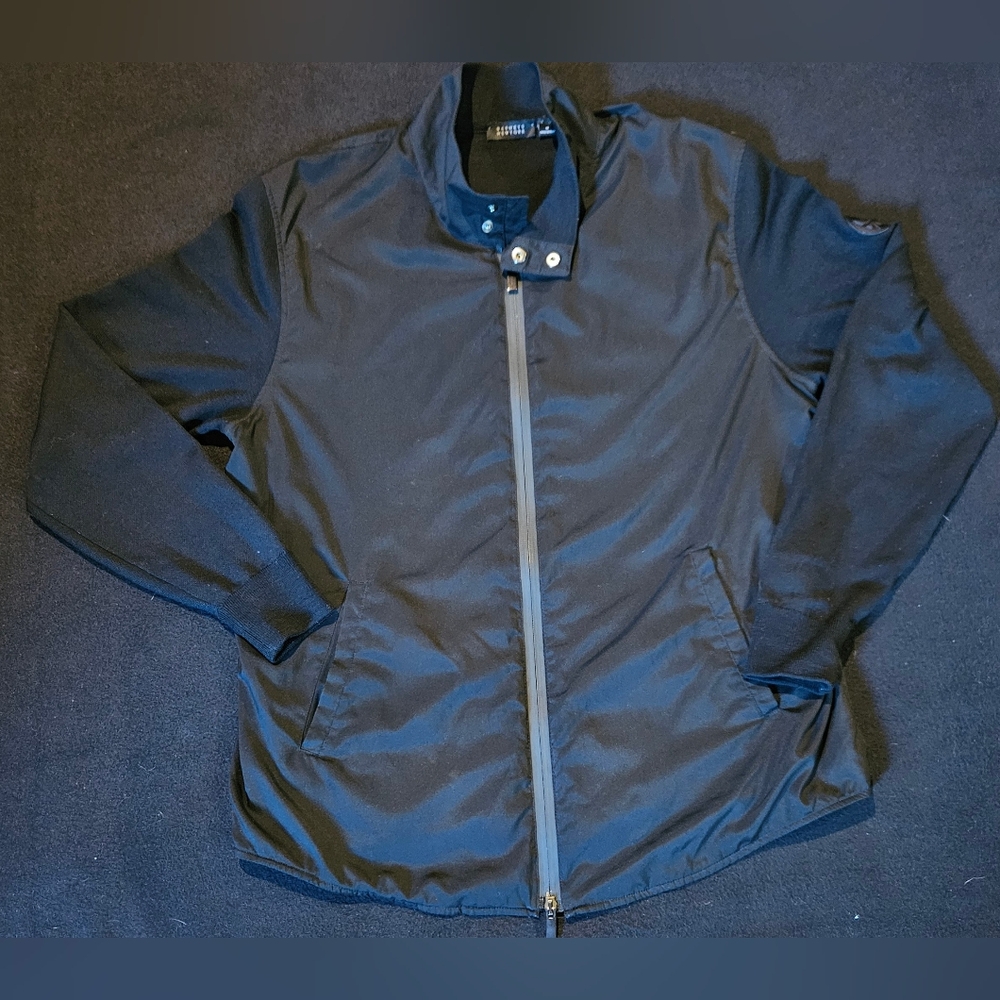 Barney's New York Vintage Men's Windbreaker,‎ Sz Medium Black Packable